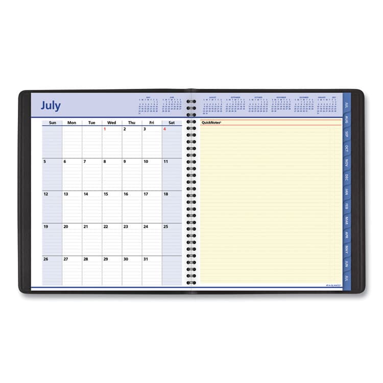 AT-A-GLANCE QuickNotes Weekly/Monthly Planner, 10 x 8, Black Cover, 12-Month (July to June): 2025 to 2026 (AAG761105) thumbnail 3