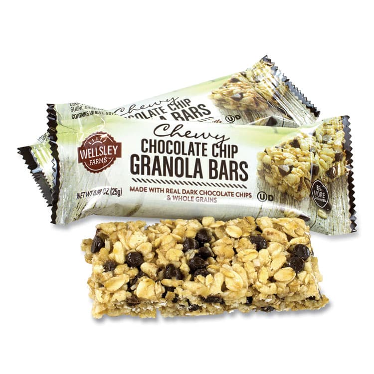 BJS WHOLESALE CLUB Chewy Chocolate Chip Granola Bars, 0.88 oz Bar, 60 Bars/Box (GRR22000538)