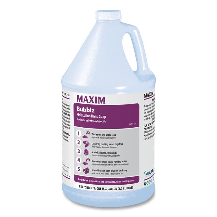 MIDLAB Bubblz Pink Lotion Hand Soap, Cherry Scent, 1 gal, 4/Carton (MLB02100041)