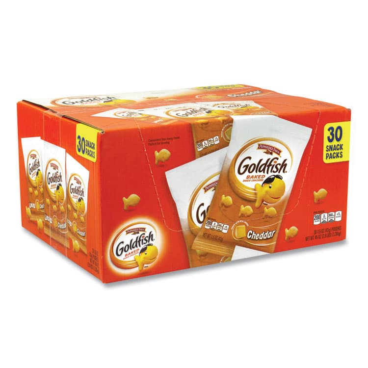 PEPPERIDGE FARM, Goldfish Crackers, Cheddar, 1.5 oz Bag, 30 Bags/Box (GRR22000493) thumbnail 2