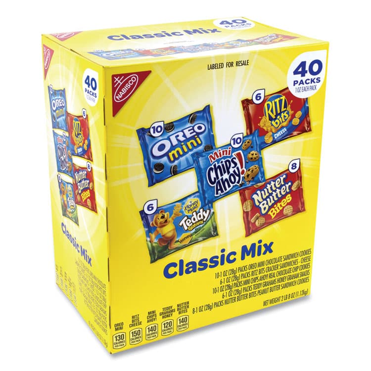 NABISCO FOOD GROUP Cookie and Cracker Classic Mix, Assorted Flavors, 1 oz Pack, 40 Packs/Box (GRR22000086)