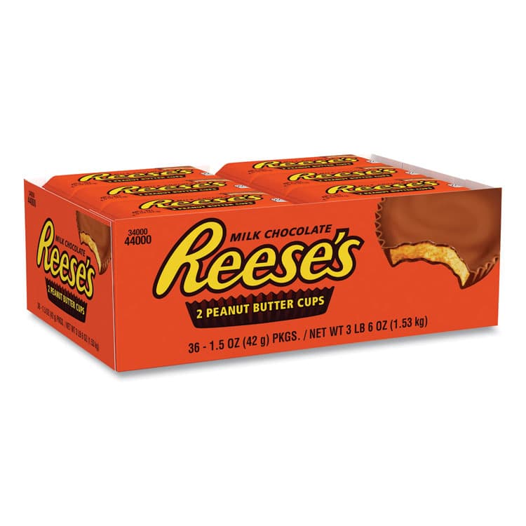 THE HERSHEY COMPANY Peanut Butter Cups Bar, Full Size, 1.5 oz Bar, 2 Cups/Bar, 36 Bars/Box (GRR20900149) thumbnail 2