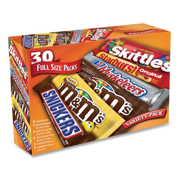 MARS, . Full-Size Candy Bars Variety Pack, Assorted, 30 Bars/Box (GRR22000084)
