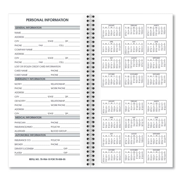 AT-A-GLANCE Weekly Appointment Book Refill Hourly Ruled, 6.25 x 3.25, White Sheets, 12-Month (Jan to Dec): 2026 (AAG7090410) thumbnail 2