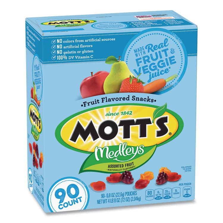 MOTT'S LLP Medleys Fruit Snacks, 0.8 oz Pouch, 90 Pouches/Box (GRR20900325) thumbnail 2