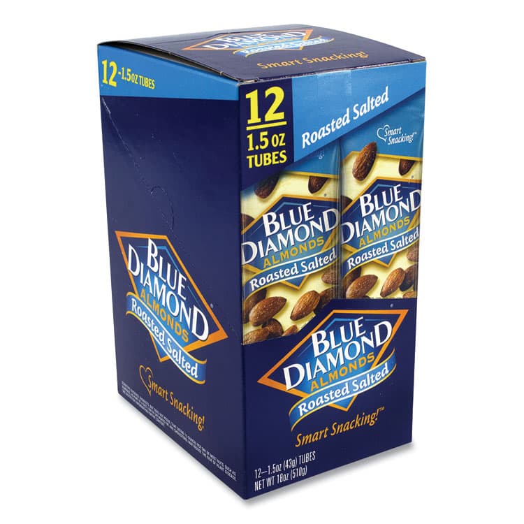 BLUE DIAMOND GROWERS Roasted Salted Almonds, 1.5 oz Tube, 12 Tubes/Carton (GRR22000735) thumbnail 2