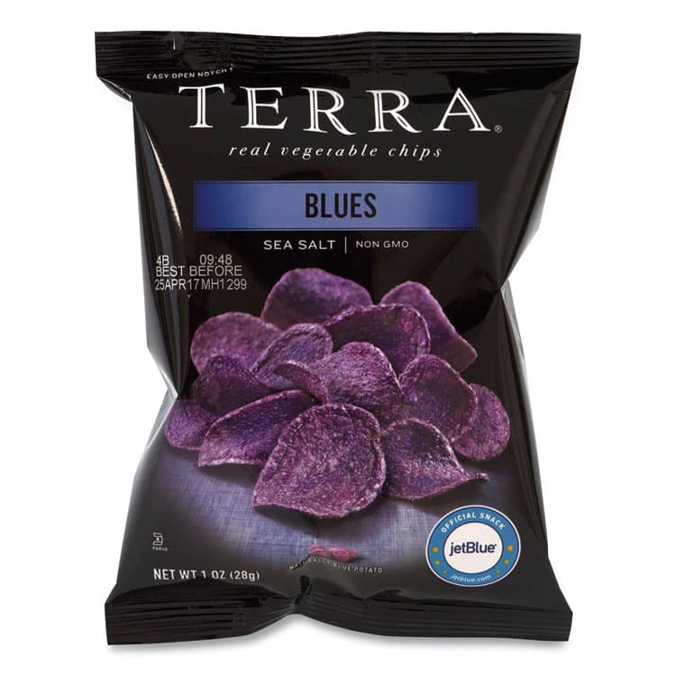 HAIN CELESTIAL GROUP . Real Vegetable Chips Blue, Blues Sea Salt, 1 oz Bag, 24 Bags/Box (GRR20902474)