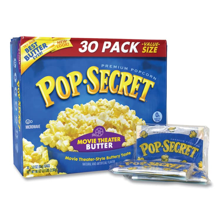 DIAMOND FOODS Microwave Popcorn, Movie Theater Butter, 3 oz Bags, 30/Carton (GRR22000633) thumbnail 2