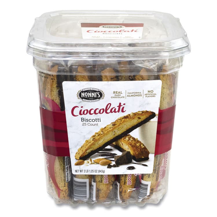NONNI'S Biscotti, Cioccolati Dark Chocolate Almond, 0.85 oz Individually Wrapped, 25/Pack (GRR20900322) thumbnail 2