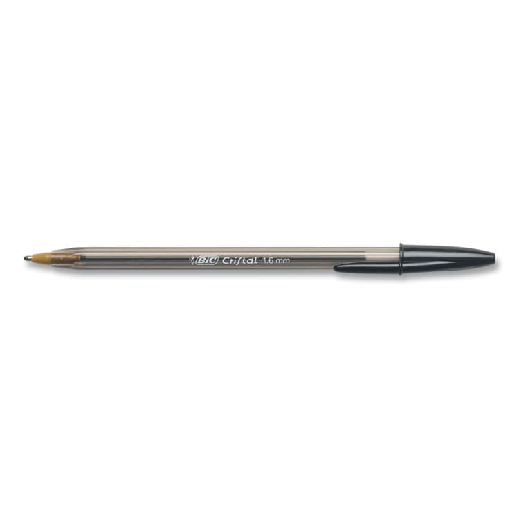 BIC CORP. Cristal Xtra Bold Ballpoint Pen, Stick, Bold 1.6 mm, Black Ink, Clear Barrel, 24/Pack (BICMSBP241BLK)