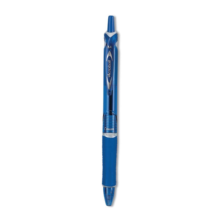 PILOT CORP. OF AMERICA Acroball Colors Advanced Ink Hybrid Gel Pen, Retractable, Medium 1 mm, Blue Ink, Translucent Blue/Blue Barrel, Dozen (PIL31811)