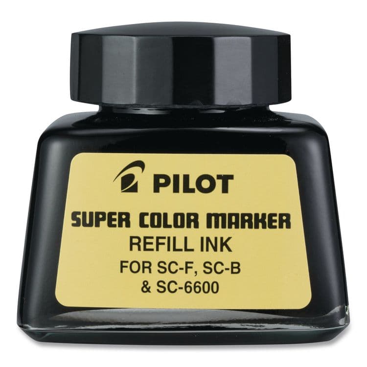 PILOT CORP. OF AMERICA Super Color Marker Refill Ink, 30 mL Bottle, Black (PIL43500EA)