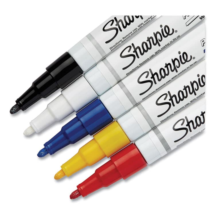 SANFORD Permanent Paint Marker, Fine Bullet Tip, Assorted Colors, 5/Pack (SAN37371) thumbnail 4
