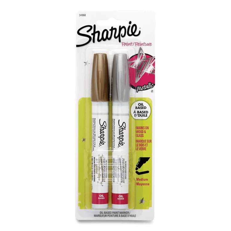 SANFORD Permanent Paint Marker, Medium Bullet Tip, Assorted Metallic Colors, 2/Pack (SAN34968PP) thumbnail 2