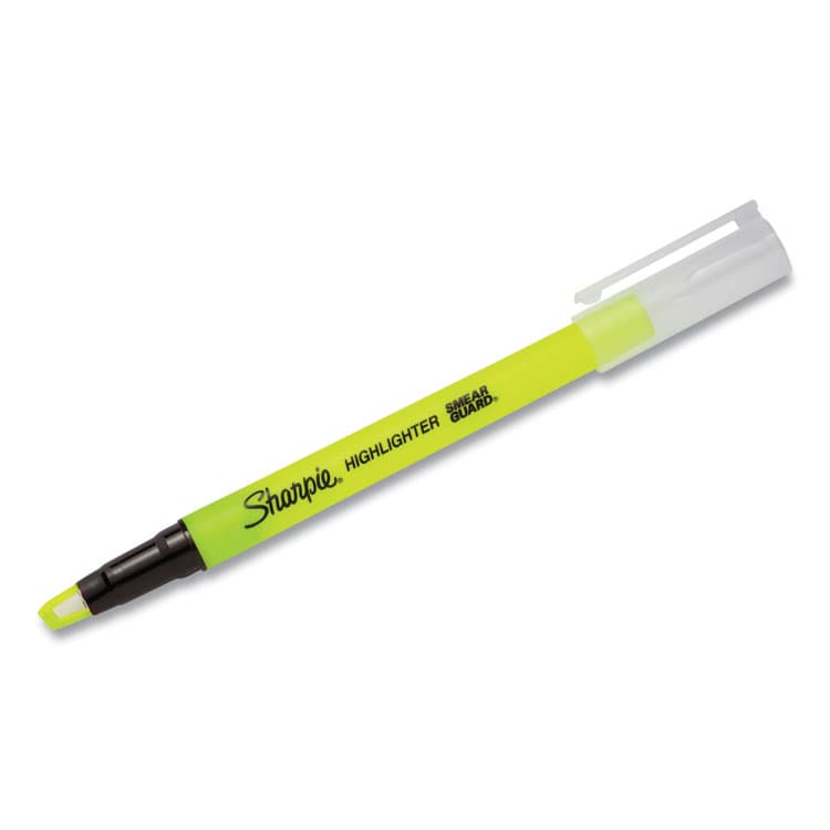 SANFORD Clearview Pen-Style Highlighter, Fluorescent Yellow Ink, Chisel Tip, Yellow/Black/Clear Barrel, 3/Pack (SAN1950745) thumbnail 4