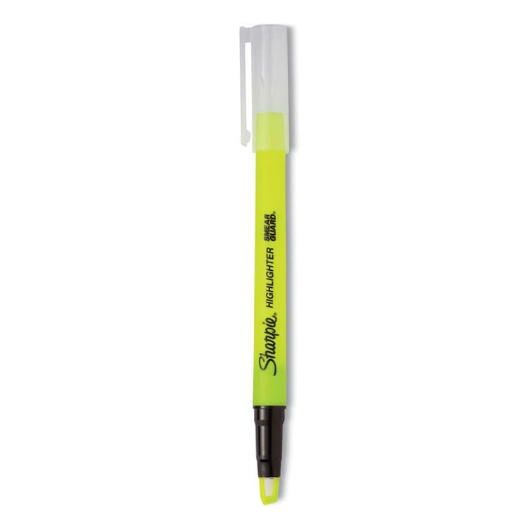 SANFORD Clearview Pen-Style Highlighter, Fluorescent Yellow Ink, Chisel Tip, Yellow/Black/Clear Barrel, 3/Pack (SAN1950745)
