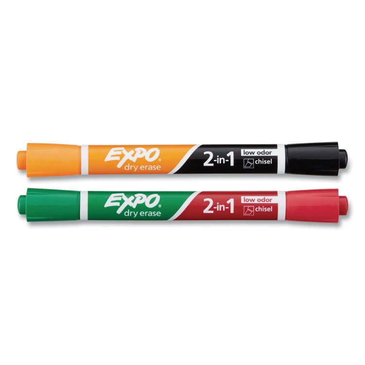SANFORD 2-in-1 Dry Erase Markers, Medium Chisel Tip, Assorted Colors, 2/Pack (SAN1944654) thumbnail 2