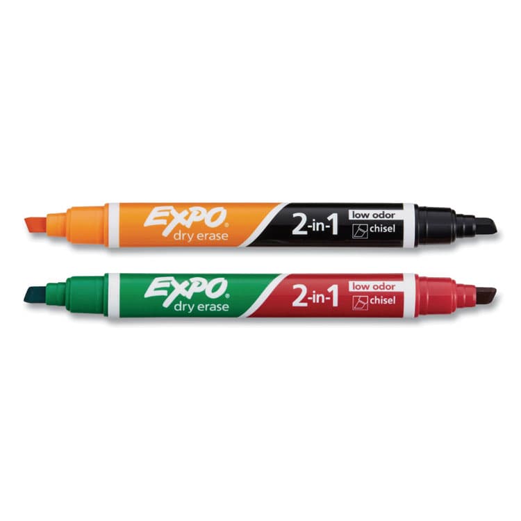 SANFORD 2-in-1 Dry Erase Markers, Medium Chisel Tip, Assorted Colors, 2/Pack (SAN1944654) thumbnail 3