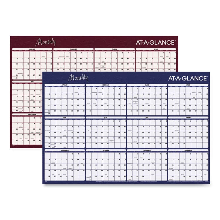 AT-A-GLANCE Reversible Horizontal Erasable Wall Planner, 48 x 32, Assorted Sheet Colors, 12-Month (Jan to Dec): 2026 (AAGA152) thumbnail 3