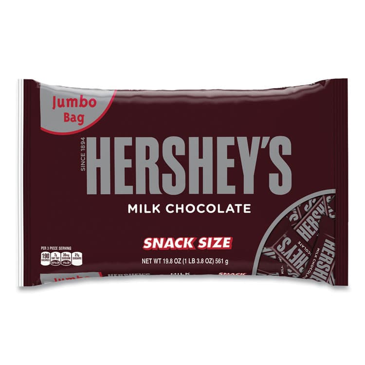 THE HERSHEY COMPANY Snack Size Bars, Milk Chocolate, 19.8 oz Bag (GRR24600010)