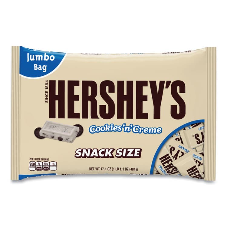 THE HERSHEY COMPANY Snack Size Bars, Cookies n Creme, 17.1 oz Bag, 2/Pack (GRR24600029)