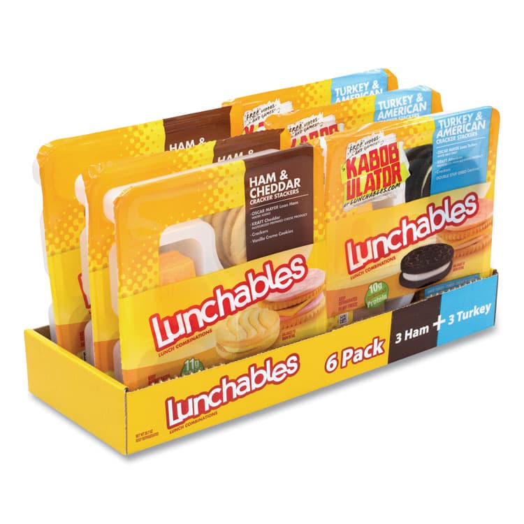 KRAFT FOODS, Lunchables Variety Pack, Turkey/American and Ham/Cheddar, 6/Carton (GRR90200011)