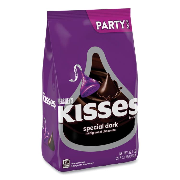 THE HERSHEY COMPANY KISSES Special Dark Chocolate Candy, Party Pack, 32.1 oz Bag (GRR24600419)