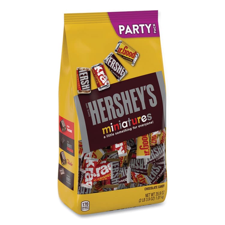 THE HERSHEY COMPANY Miniatures Variety Party Pack, Assorted Chocolates, 35.9 oz Bag (GRR24600402)