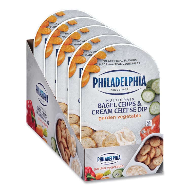 KRAFT FOODS, Multigrain Bagel Chips and Garden Vegetable Cream Cheese Dip, 2.5 oz, 5/Carton (GRR90200454)
