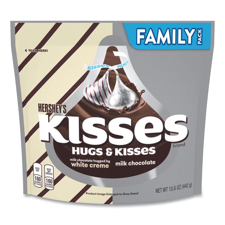 THE HERSHEY COMPANY KISSES and HUGS Family Pack Assortment, 15.6 oz Bag, 3 Bags/Pack (GRR24600405)