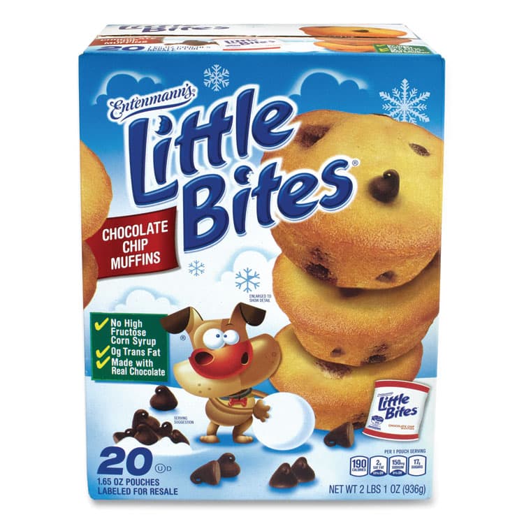 BIMBO BAKERIES USA Little Bites Muffins, Chocolate Chip, 1.65 oz Pouch, 20 Pouches/Carton (GRR90000016)