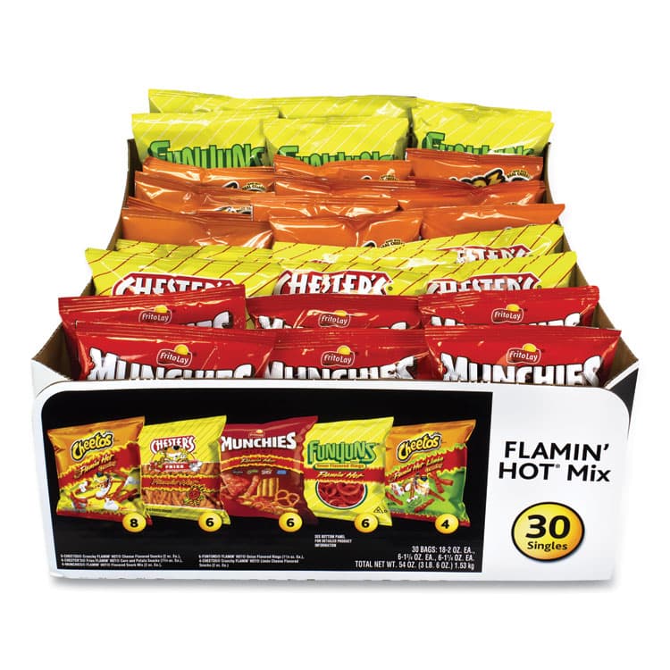 FRITO-LAY, . Flamin' Hot Mix Variety Pack, Assorted Flavors, Assorted Size Bag, 30 Bags/Carton (GRR29500007)