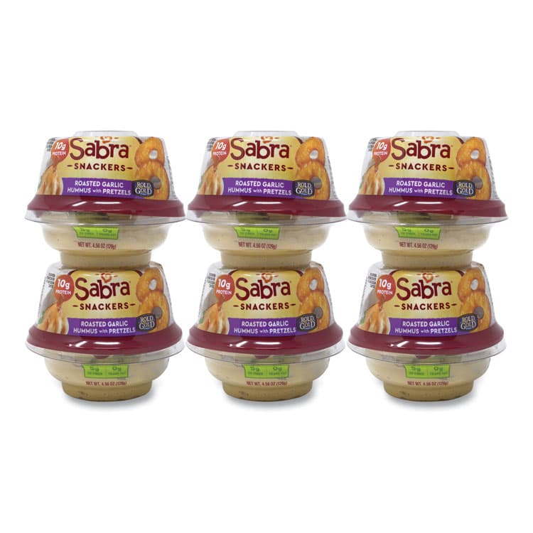 SABRA DIPPING COMPANY LLC Classic Hummus with Pretzel, 4.56 oz Cup, 6 Cups/Pack (GRR90200452)