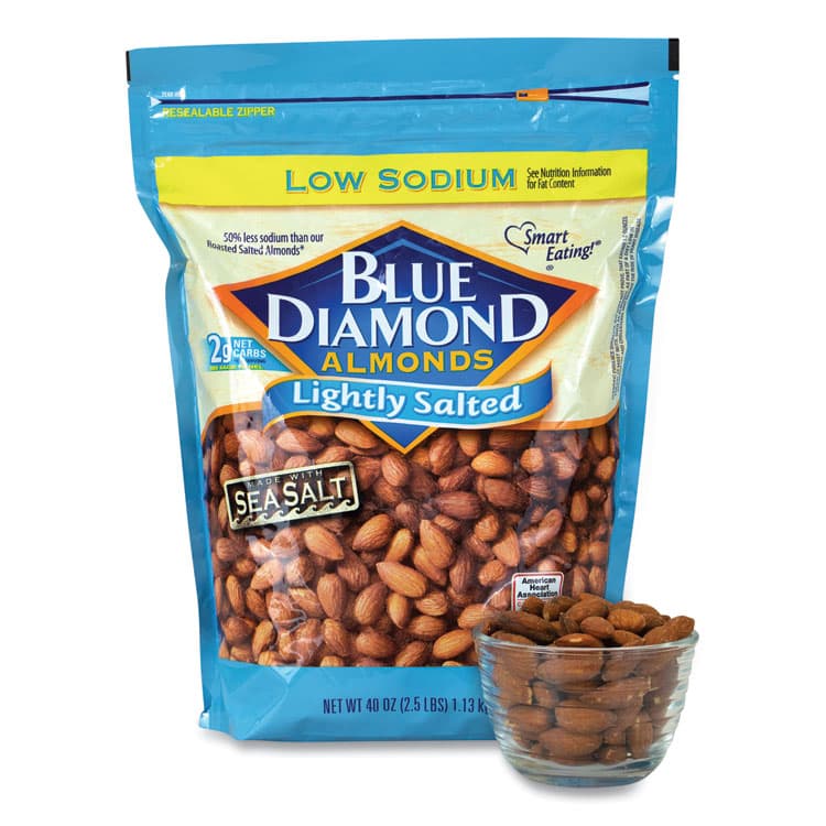 BLUE DIAMOND GROWERS Low Sodium Lightly Salted Almonds, 10 oz Bag (GRR90000170)