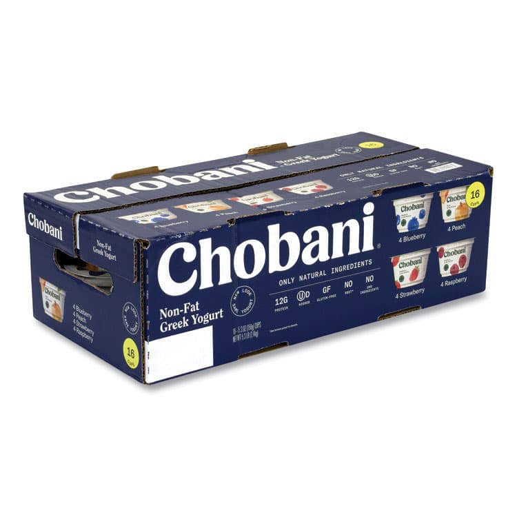 CHOBANI, LLC. Greek Yogurt Variety Pack, Assorted Flavors, 5.3 oz Cup, 16 Cups/Carton (GRR90200001)