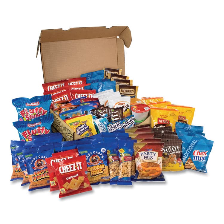 SNACK BOX PROS Big Party Snack Box, 75 Assorted Snacks/Box (GRR700S0026)