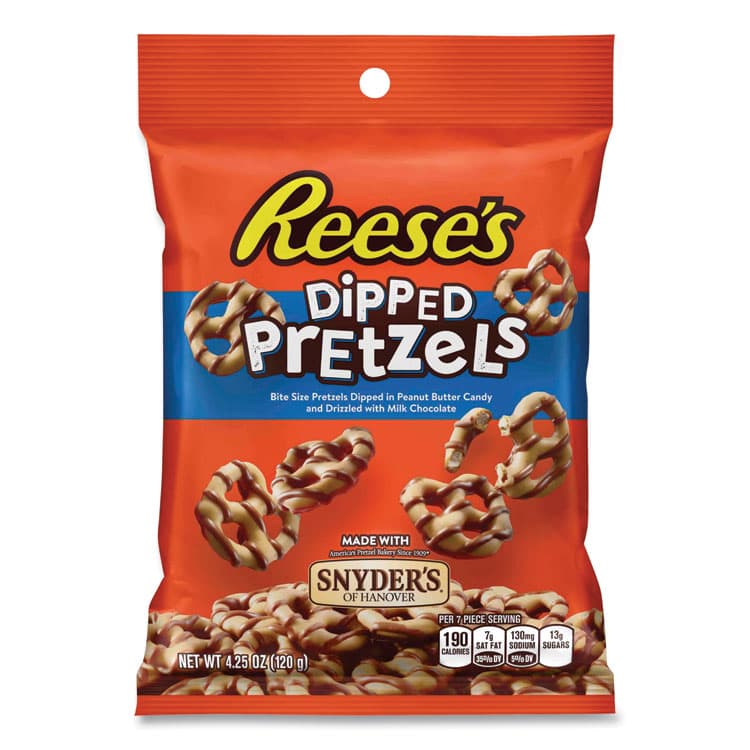 THE HERSHEY COMPANY Dipped Pretzels, 4.25 oz Bag, 4/Carton (GRR24600288)