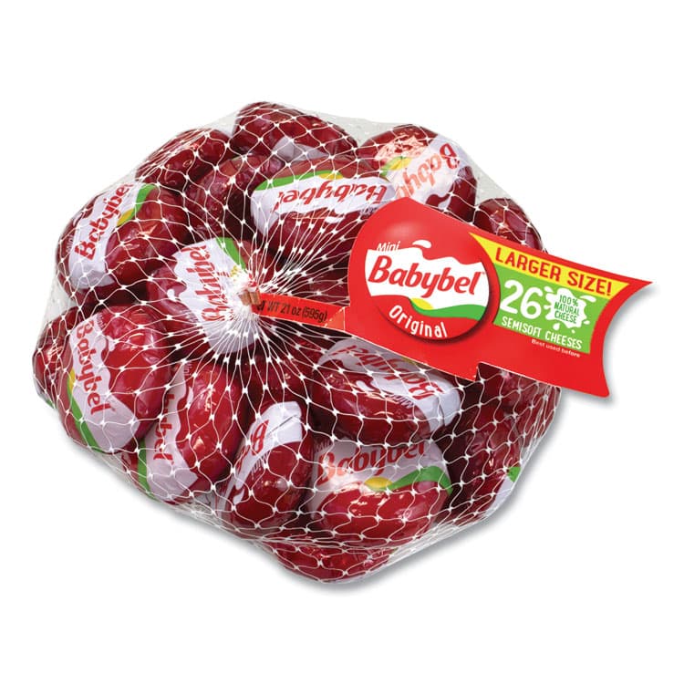 BABYBEL Cheese Wheels, Original, 21 oz Bag, 26 Wheels/Carton (GRR90200023)