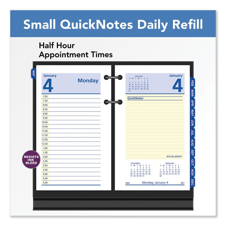 AT-A-GLANCE QuickNotes Desk Calendar Refill, 3.5 x 6, White/Yellow/Blue Sheets, 12-Month (Jan to Dec): 2026 (AAGE51750) thumbnail 2