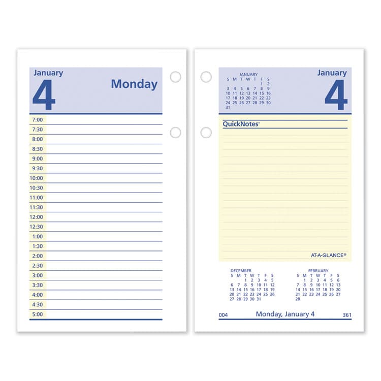 AT-A-GLANCE QuickNotes Desk Calendar Refill, 3.5 x 6, White/Yellow/Blue Sheets, 12-Month (Jan to Dec): 2026 (AAGE51750)