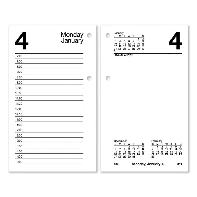 AT-A-GLANCE Desk Calendar Refill, 3.5 x 6, White Sheets, 12-Month (Jan to Dec): 2026 (AAGE71750)