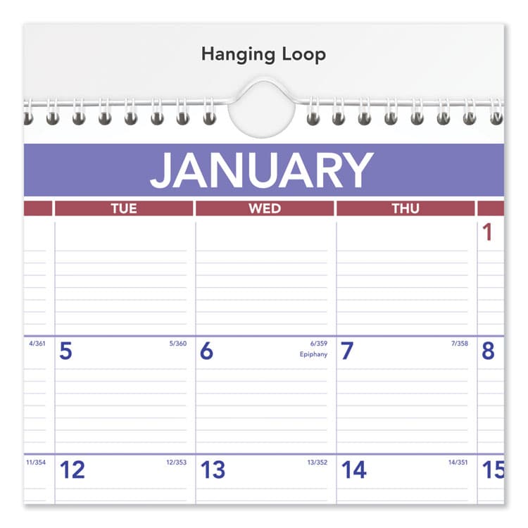 AT-A-GLANCE Monthly Wall Calendar, 15 x 12, White/Red/Blue Sheets, 12-Month (Jan to Dec): 2026 (AAGPM828) thumbnail 3