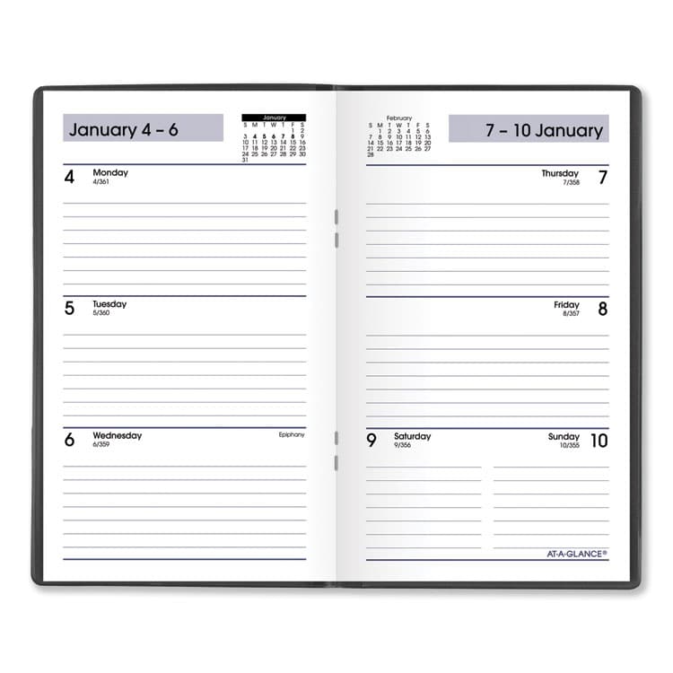 AT-A-GLANCE DayMinder Weekly Pocket Planner, 6 x 3.5, Black Cover, 12-Month (Jan to Dec): 2026 (AAGSK4800) thumbnail 2