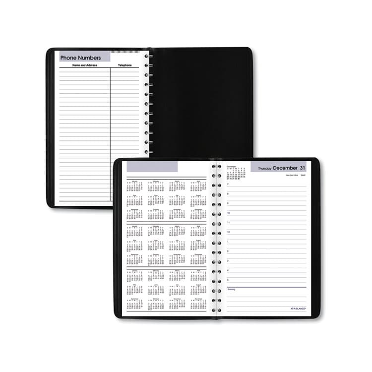 AT-A-GLANCE DayMinder Daily Appointment Book, 8" x 5", Black Cover, 12-Month (Jan to Dec): 2026 (AAGSK4400) thumbnail 4