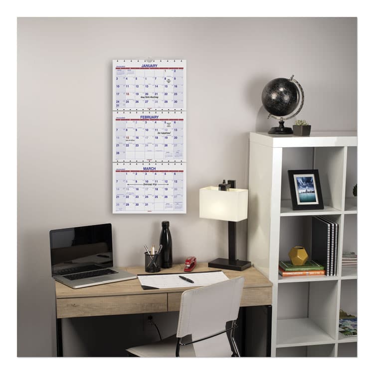 AT-A-GLANCE Move-A-Page Three-Month Wall Calendar, 12 x 27, White/Red/Blue Sheets, 15-Month: Dec 2025 to Feb 2027 (AAGPMLF1128) thumbnail 4