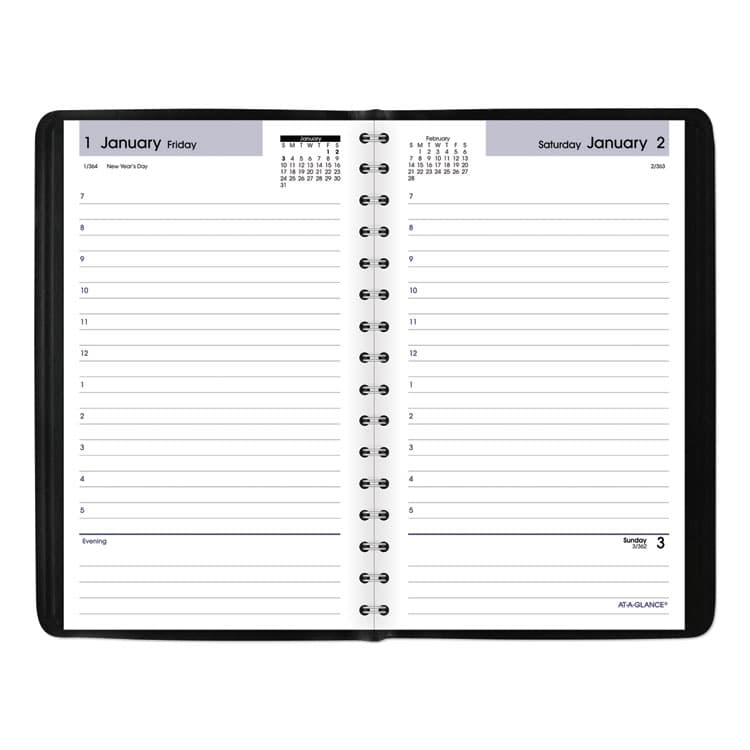 AT-A-GLANCE DayMinder Daily Appointment Book, 8" x 5", Black Cover, 12-Month (Jan to Dec): 2026 (AAGSK4400) thumbnail 3