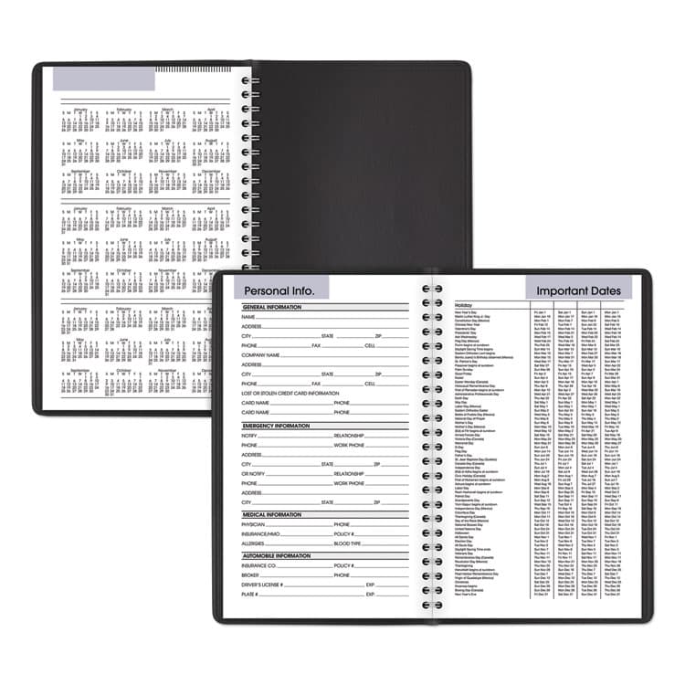 AT-A-GLANCE DayMinder Block Format Weekly Appointment Book, 8.5 x 5.5, Black Cover, 12-Month (Jan to Dec): 2026 (AAGG20000) thumbnail 4