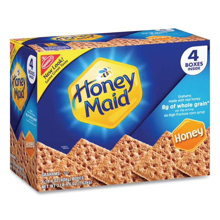 NABISCO FOOD GROUP Honey Maid Honey Grahams, 14.4 oz Box, 4 Boxes/Pack (GRR22000442)