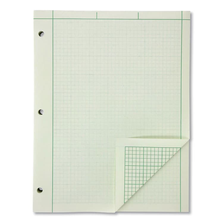 AMPAD/DIV. OF AMERCN PD&PPR Evidence Engineer's Computation Pad, Quadrille Rule (5 sq/in, 1 sq/in), (200) Green-Tint 8.5 x 11 Sheets (AMP22144)