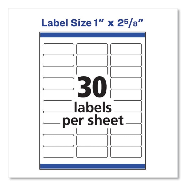 AVERY PRODUCTS CORPORATION Easy Peel White Address Labels with Sure Feed Technology, Inkjet Printers, 1 x 2.63, White, 30/Sheet, 10 Sheets/Pack (AVE18160) thumbnail 4